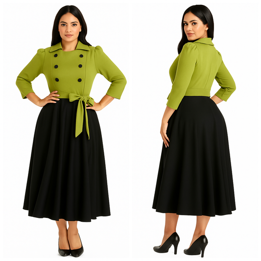 Vestido al Tobio - Verde y Negro