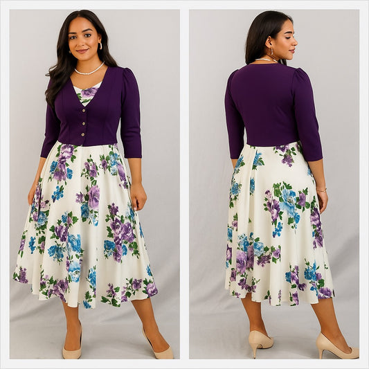 Vestido con Chaleco - Purple