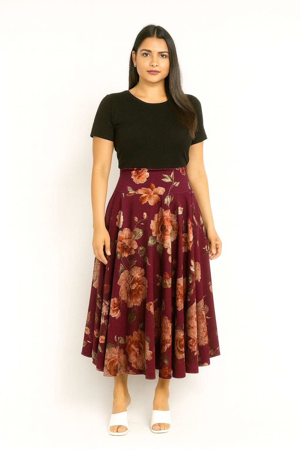 Shiny Floral Skirt