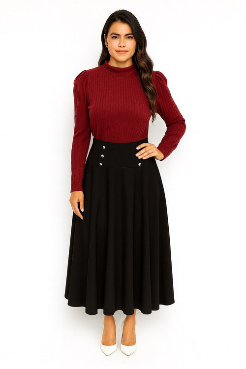 Long Skirt with Buttons