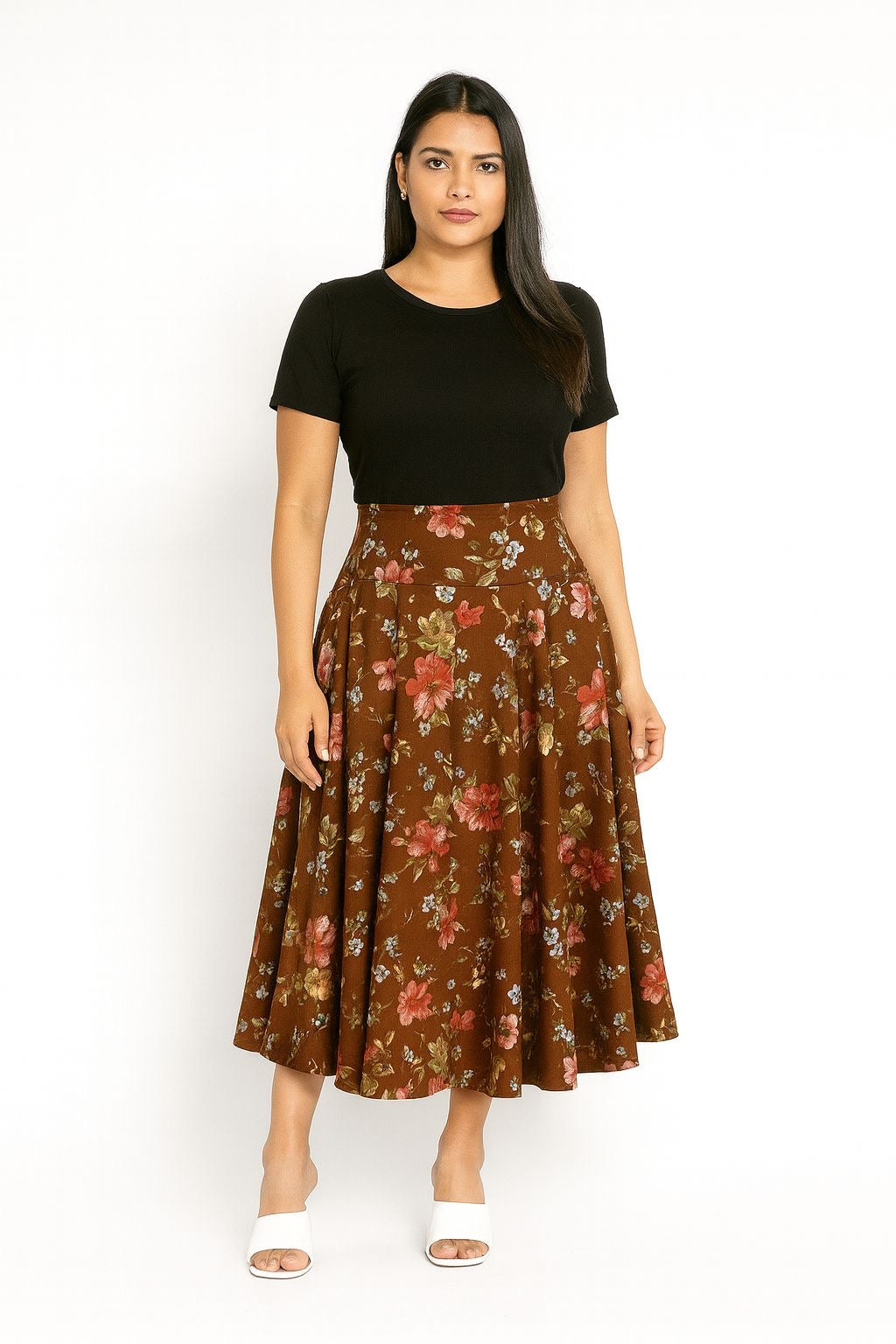 Shiny Floral Skirt
