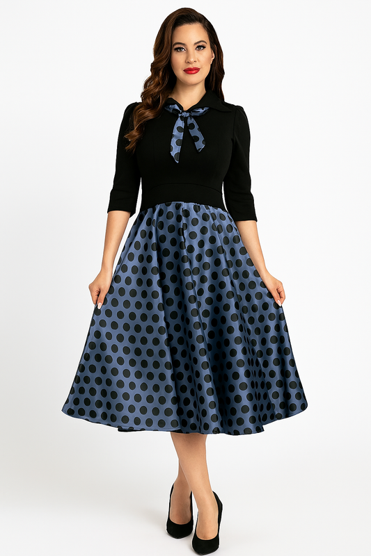 Vestido Polkadot - Azul