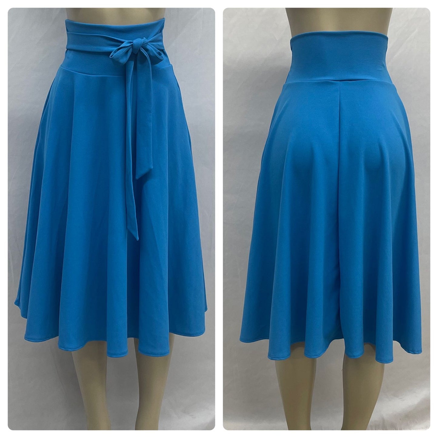 FALDA 3/4 DISCO CON CINTA Y BOLSA - AZUL