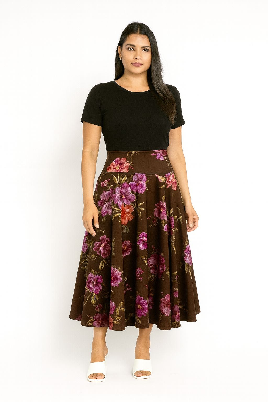 Shiny Floral Skirt