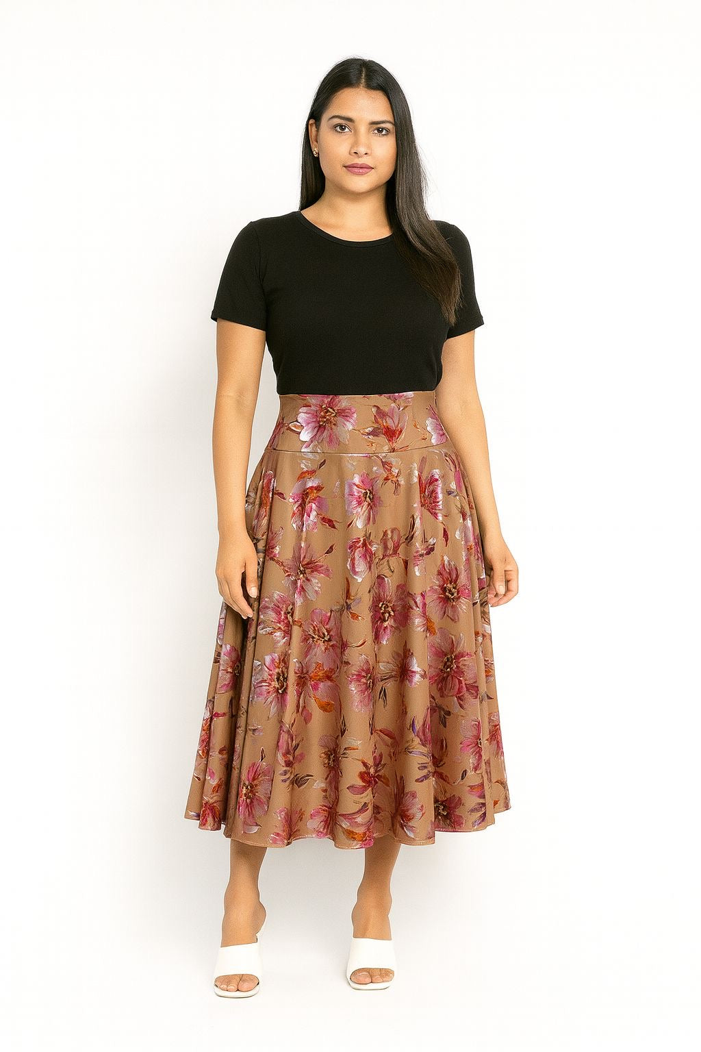 Shiny Floral Skirt