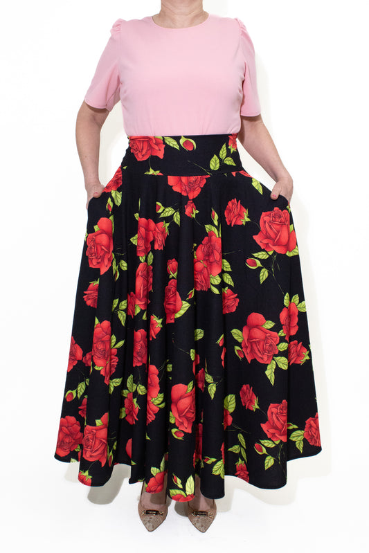 FALDA DISCO COMPLETO FLORIADA